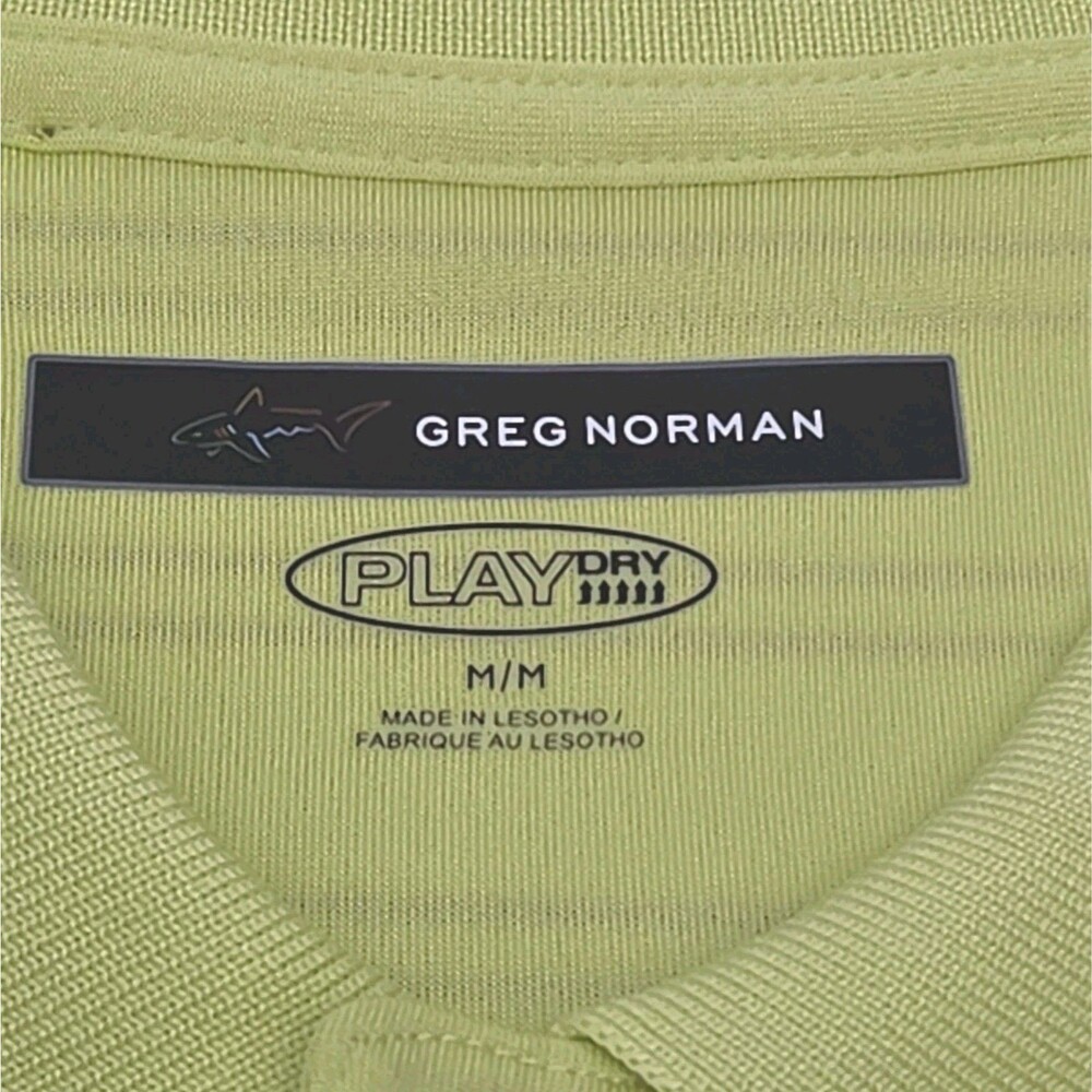 Greg Norman Polo Shirt Golf Play Dry Yellow Black Stripe Men Sz Medium NEW - Picture 6 of 13